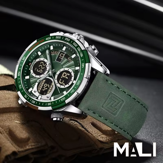 NAVIFORCE CLASIC STEEL GREEN LEATHER