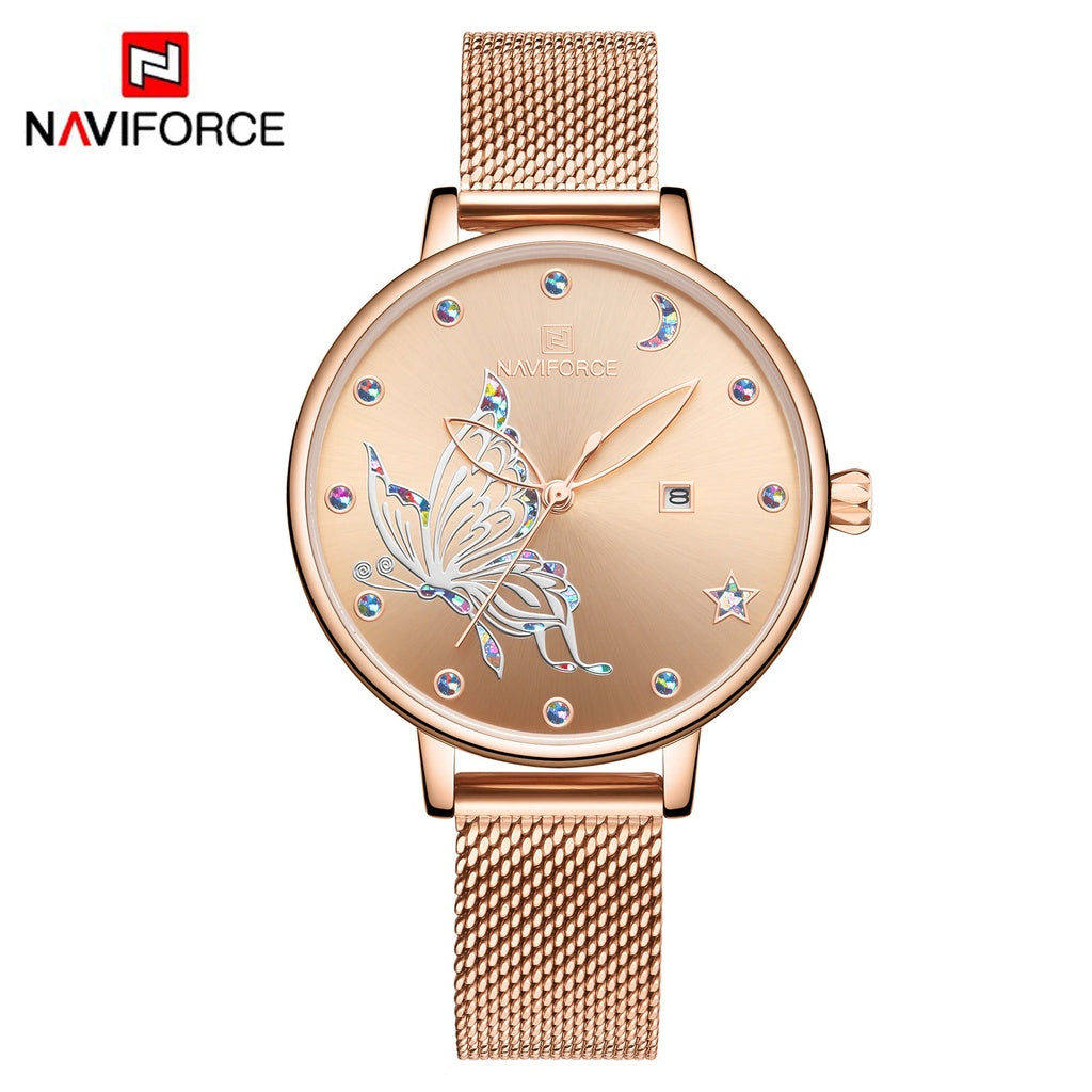 NAVIFORCE BUTTERFLY ROSE GOLD