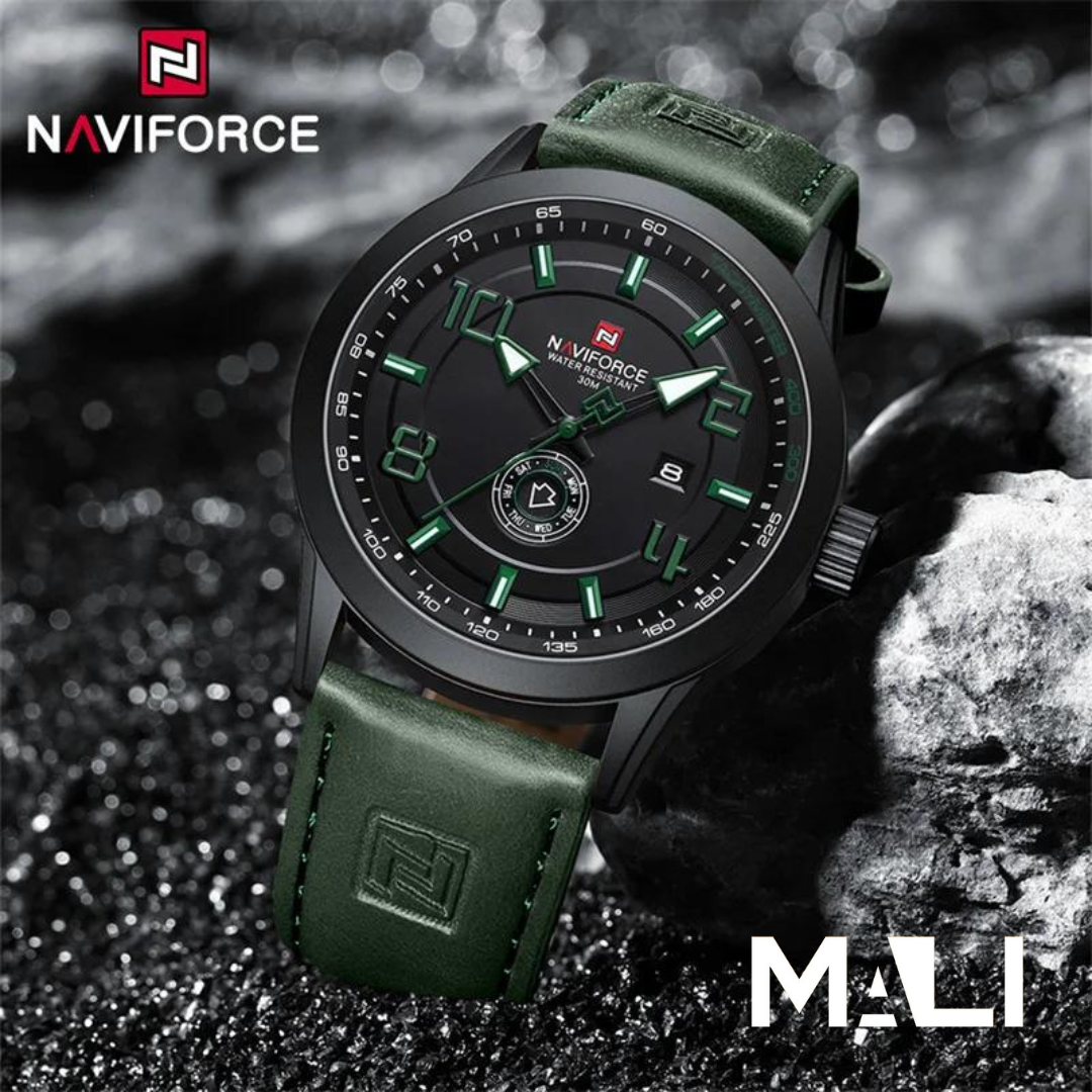 NAVIFORCE GREEN LEATHER 9229